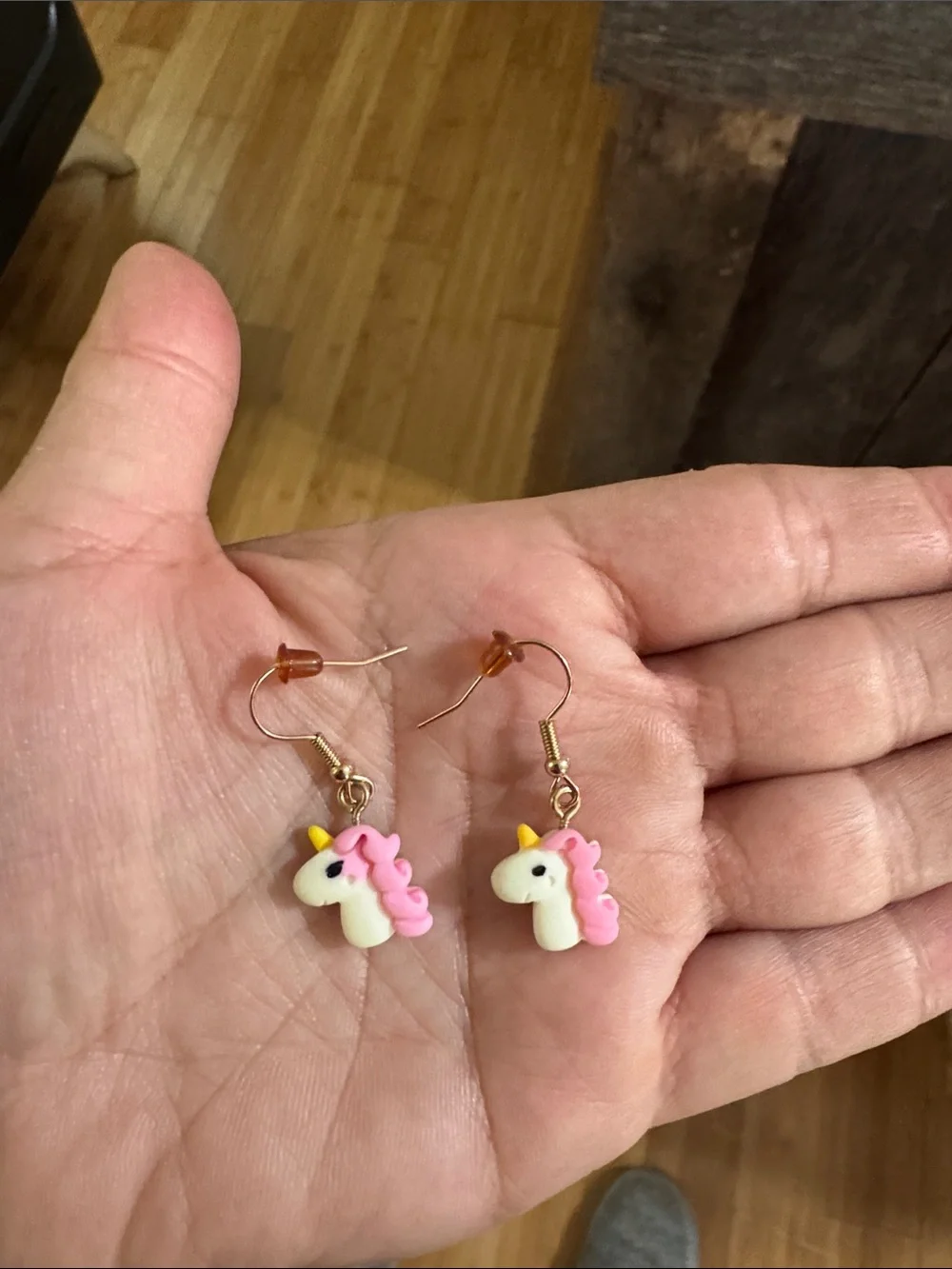 Pink Unicorn Dangle Earrings for Kids